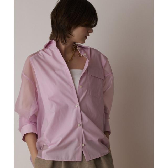グレースコンチネンタル（GRACE CONTINENTAL）/シアーコンビオーバーシャツ