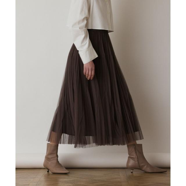 グレースコンチネンタル（GRACE CONTINENTAL）/チュールマチプリーツスカート