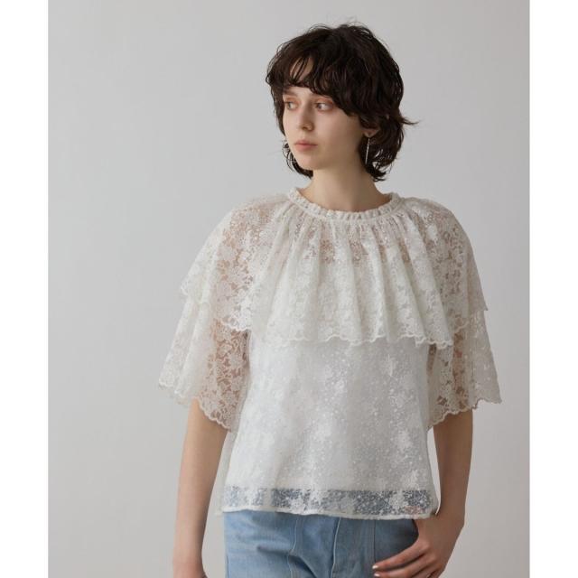 グレースコンチネンタル（GRACE CONTINENTAL）/レースケープブラウス