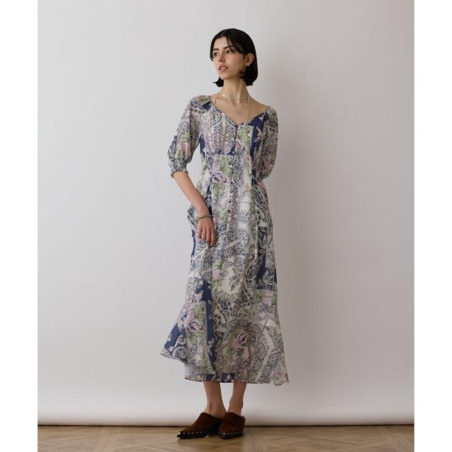 グレースコンチネンタル（GRACE CONTINENTAL）/スカーフプリントドレス