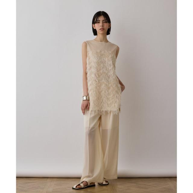 グレースコンチネンタル（GRACE CONTINENTAL）/シアーフリンジノースリーブ