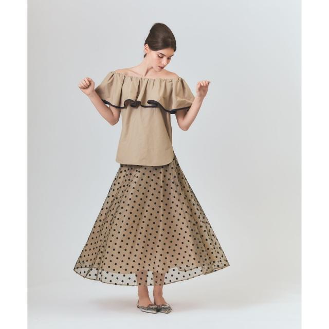 グレースコンチネンタル（GRACE CONTINENTAL）/ドットembチュールスカート