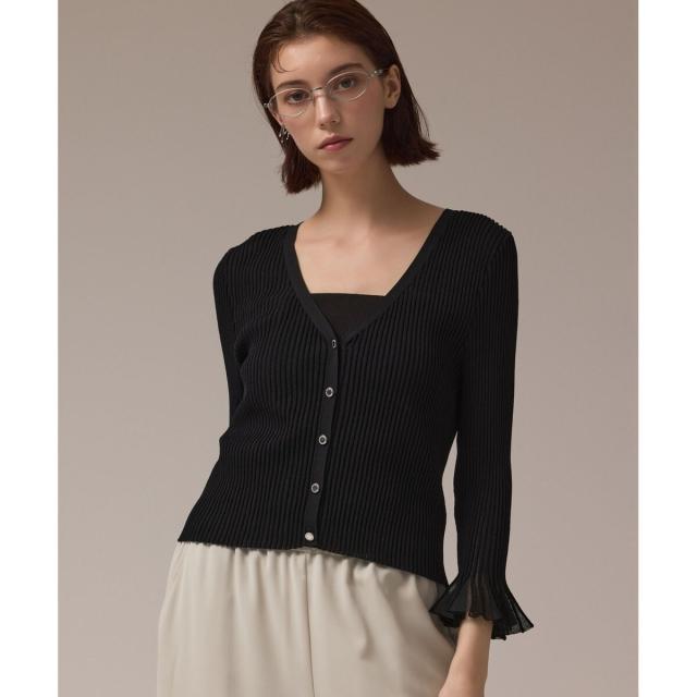 グレースコンチネンタル（GRACE CONTINENTAL）/シアーフリルニットカーディガン