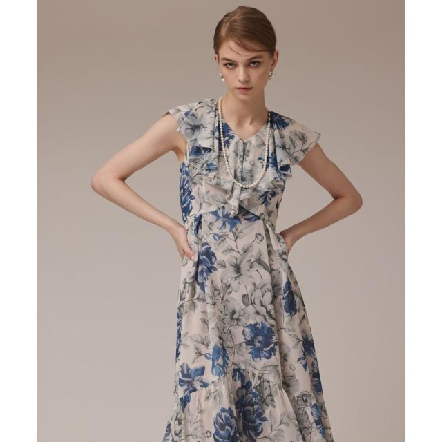 グレースコンチネンタル（GRACE CONTINENTAL）/フラワープリントフリルワンピース