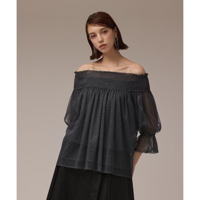 グレースコンチネンタル（GRACE CONTINENTAL）/チュールシャーリングトップ