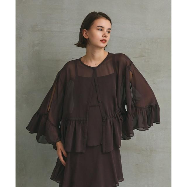 グレースコンチネンタル（GRACE CONTINENTAL）/シフォンフリルポンチョ