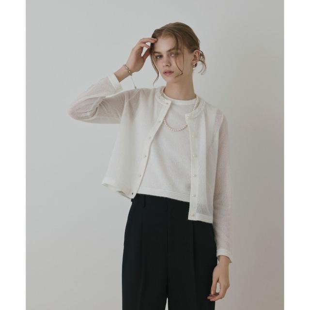 グレースコンチネンタル（GRACE CONTINENTAL）/ラメフェザーニットカーディガン