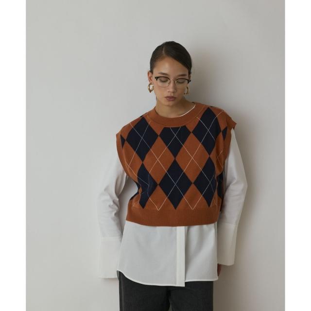 グレースコンチネンタル（GRACE CONTINENTAL）/アーガイルニットベスト_3