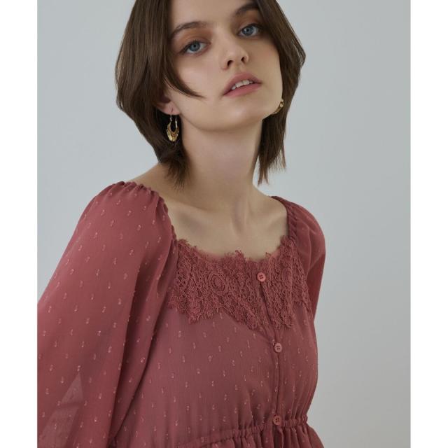 25awレースコンビカットジャガードワンピース　グレースコンチネンタル レースコンビカットジャガードワンピース / GRACE CONTINENTAL | GRACE