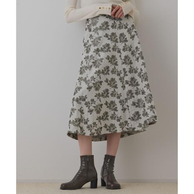 グレースコンチネンタル（GRACE CONTINENTAL）/ラメフラワージャガードフレアスカート