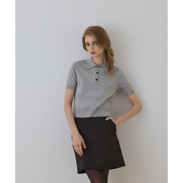 グレースコンチネンタル（GRACE CONTINENTAL）/バイカラーポロニットトップ