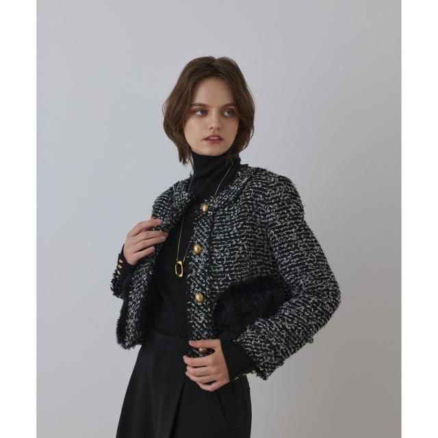 グレースコンチネンタル（GRACE CONTINENTAL）/ツイードコンビジャケット