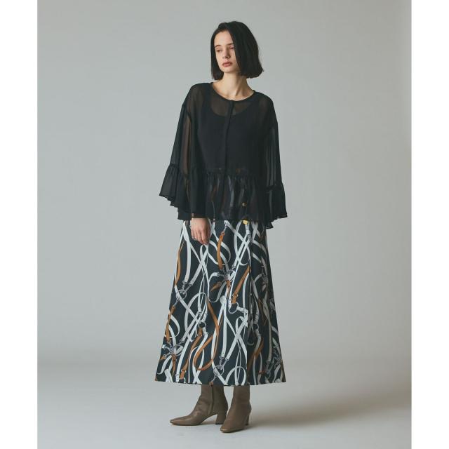 グレースコンチネンタル（GRACE CONTINENTAL）/ベルトプリントアシメプリーツスカート