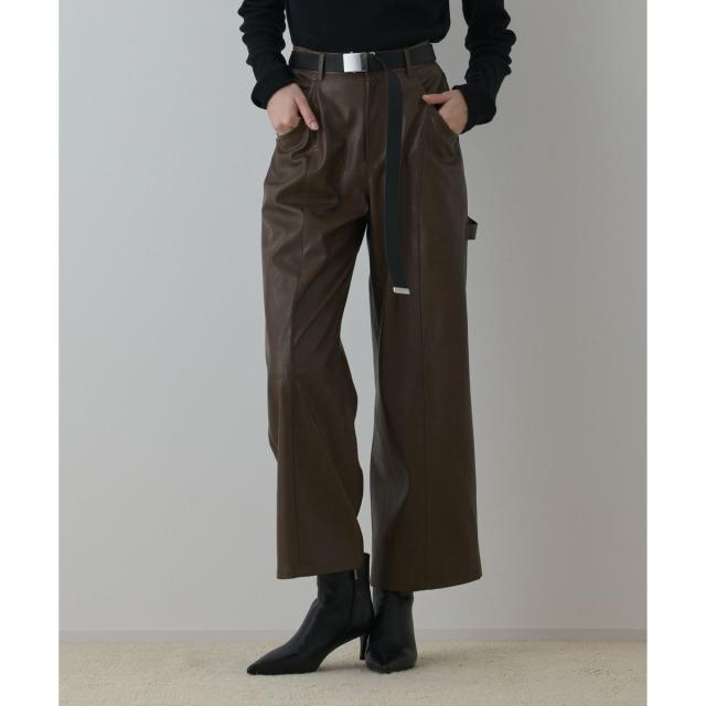 グレースコンチネンタル（GRACE CONTINENTAL）/カーブフェイクレザーパンツ