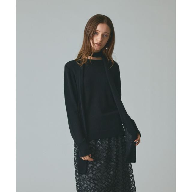 グレースコンチネンタル（GRACE CONTINENTAL）/ボウ付ニットトップ