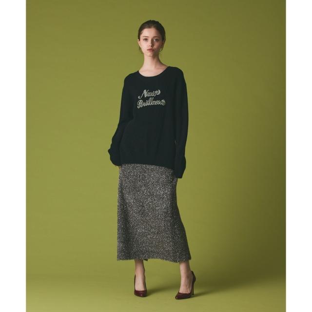 グレースコンチネンタル（GRACE CONTINENTAL）/ビジューロゴニットトップ