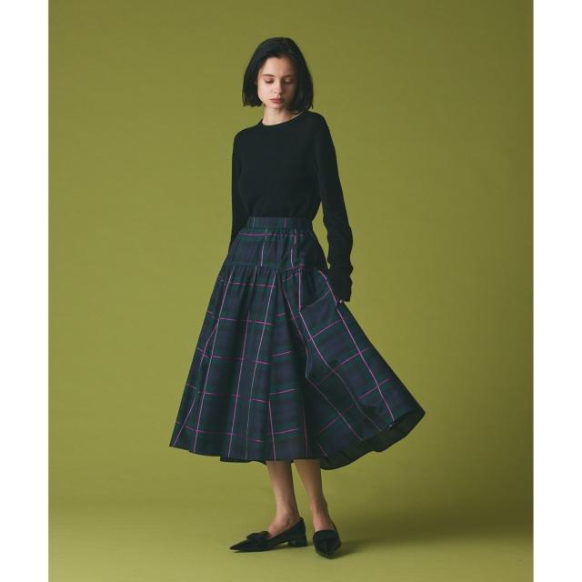 グレースコンチネンタル（GRACE CONTINENTAL）/シルクブラックウォッチスカート