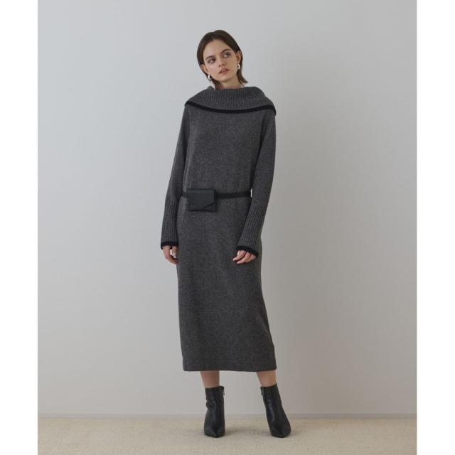 グレースコンチネンタル（GRACE CONTINENTAL）/バイカラーオフショルニットワンピース