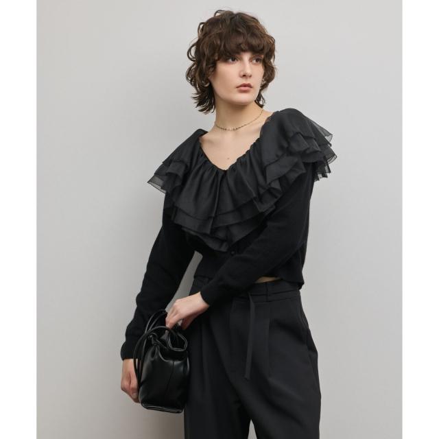 【NEW】グレースコンチネンタル（GRACE CONTINENTAL）/フリルニットカーディガン