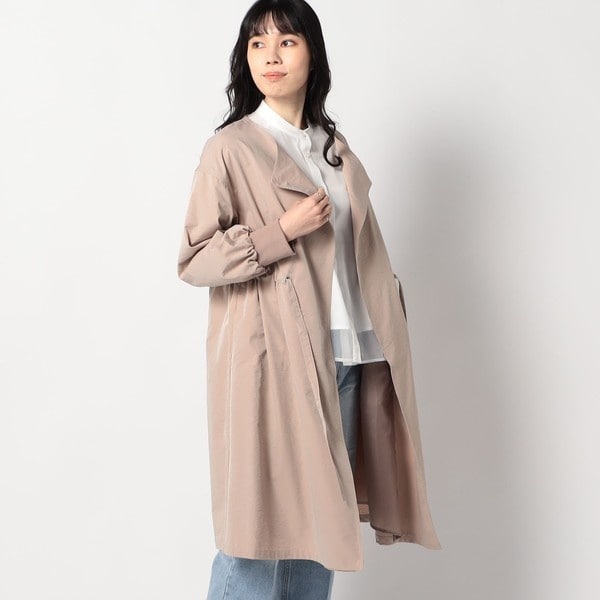 グランドパーク（Grand PARK）/ウエスト絞り ノーカラーコート