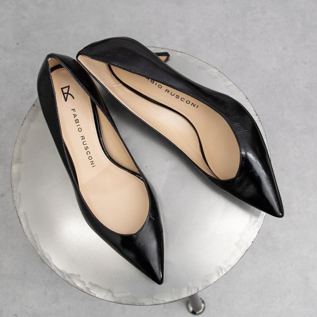 ファビオ ルスコーニ（FABIO RUSCONI）/FABIO RUSCONI◆6．5cmヒール◆ポインテッドトウプレーンパンプス