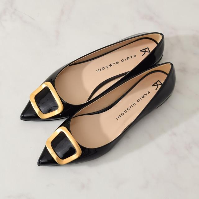 ファビオ ルスコーニ（FABIO RUSCONI）/FABIO RUSCONI◆2cmヒール◆ローヒールバックルパンプス