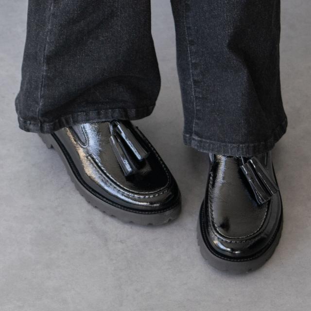 ファビオ ルスコーニ（FABIO RUSCONI）/Fabio Rusconi◆3cmヒール◆オブリークトウタッセルローファー