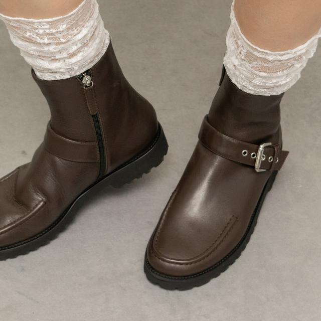 ファビオ ルスコーニ（FABIO RUSCONI）/Fabio Rusconi◆1．7cmヒール◆オブリークトウベルトモカブーツ