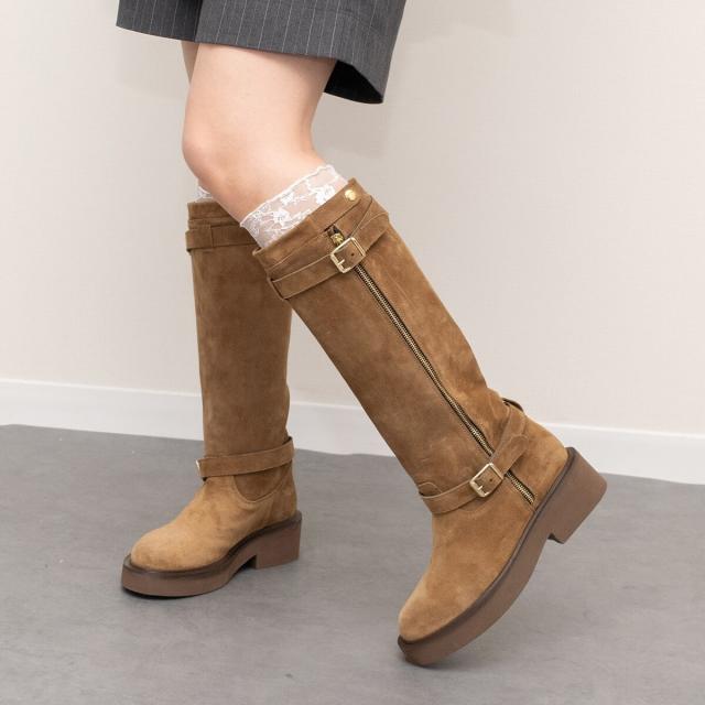 ファビオ ルスコーニ（FABIO RUSCONI）/Fabio Rusconi◆4．5cmヒール◆ラウンドトウエンジニアロングブーツ