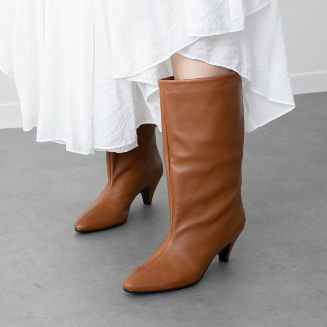 ファビオ ルスコーニ（FABIO RUSCONI）/Fabio Rusconi◆5．8cmヒール◆ルーズフィットポインテッドハーフブーツ