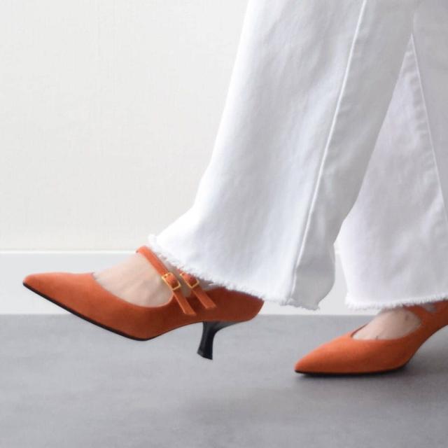 ファビオ ルスコーニ（FABIO RUSCONI）/FABIO RUSCONI◆5．8cmヒール◆ポインテッドトウダブルストラップパンプス