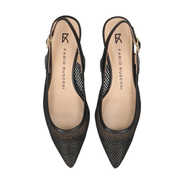 ファビオ ルスコーニ（FABIO RUSCONI）/Fabio Rusconi◆4．5cmヒール◆バックバンドポインテッドチュールパンプス