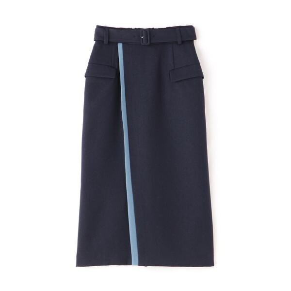エヌ ナチュラルビューティーベーシック/ベルト付バイカラータイトスカート《S Size Line》