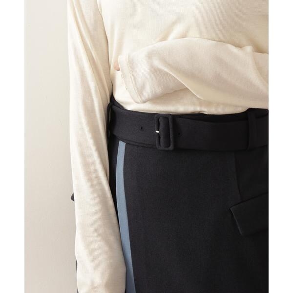 エヌ ナチュラルビューティーベーシック/ベルト付バイカラータイトスカート《S Size Line》