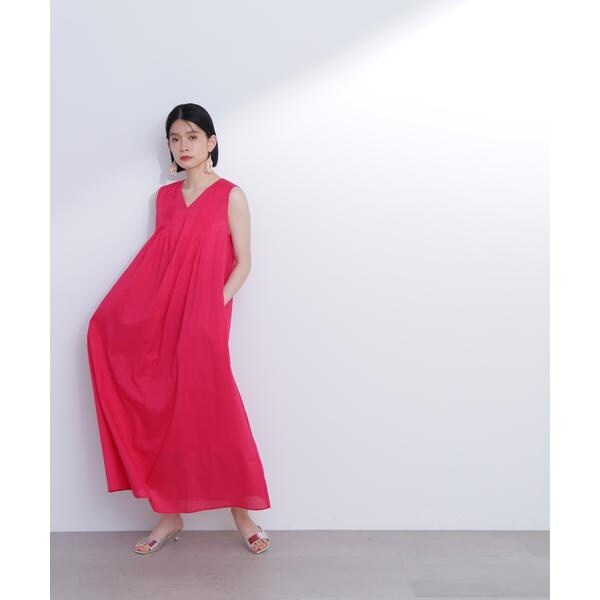 エヌ ナチュラルビューティーベーシック（N．Natural Beauty Basic*）/タックショルダーコットンボイルワンピース《S Size Line》