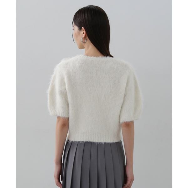 「N.（N. Natural Beauty Basic）」 半袖ニット MEDIUM オフホワイト レディース N.Natural Beauty Basic ニット セーター メッシュ切替半袖