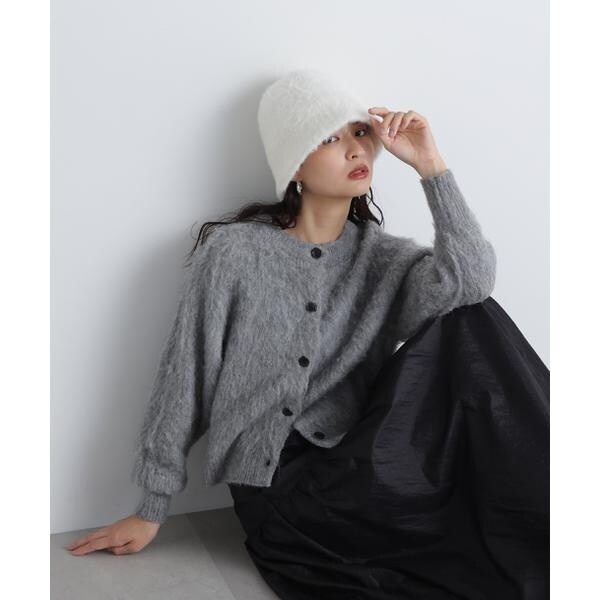 エヌ ナチュラルビューティーベーシック（N．Natural Beauty Basic*）/クルーネックフェザーカーディガン の通販は 6,930円