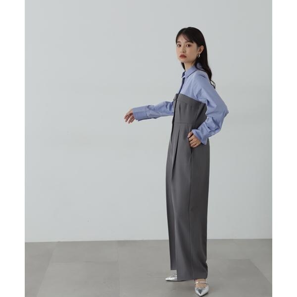 エヌ ナチュラルビューティーベーシック（N．Natural Beauty Basic*）/シャツドッキングテイラードジャンプスーツ《S Size Line》
