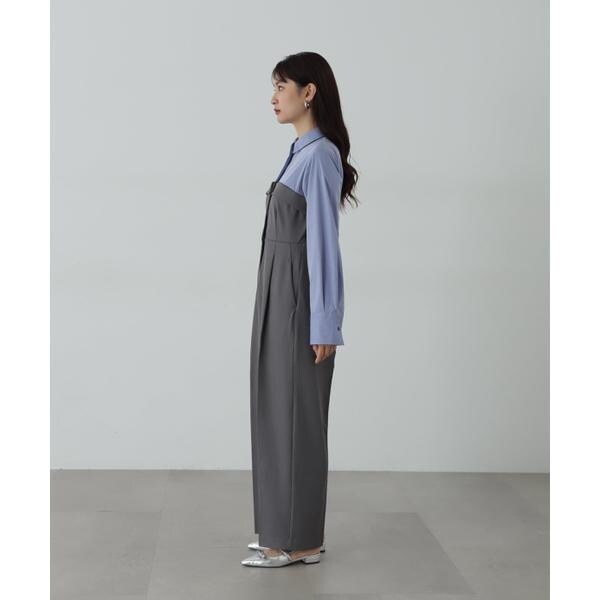 エヌ ナチュラルビューティーベーシック（N．Natural Beauty Basic*）/シャツドッキングテイラードジャンプスーツ《S Size Line》
