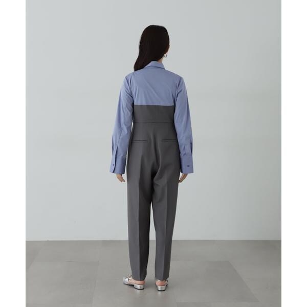 エヌ ナチュラルビューティーベーシック（N．Natural Beauty Basic*）/シャツドッキングテイラードジャンプスーツ《S Size Line》