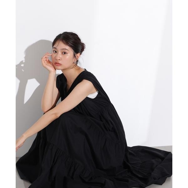 （US発）Mac Duggal Aラインマイクロラッフルミディドレス Mac Duggal】Aラインマイクロラッフルミディドレス