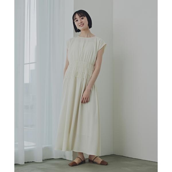 エヌ ナチュラルビューティーベーシック（N．Natural Beauty Basic*）/ギャザーデザインワンピース