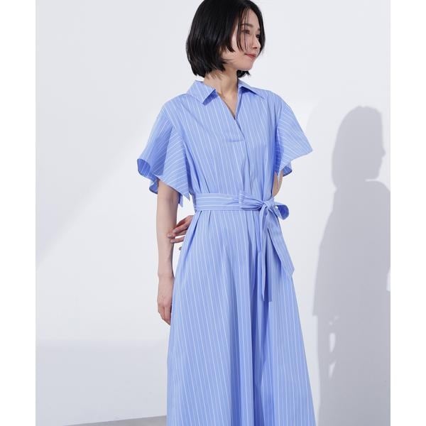 エヌ ナチュラルビューティーベーシック（N．Natural Beauty Basic*）/スキッパーリボンベルトシャツワンピース