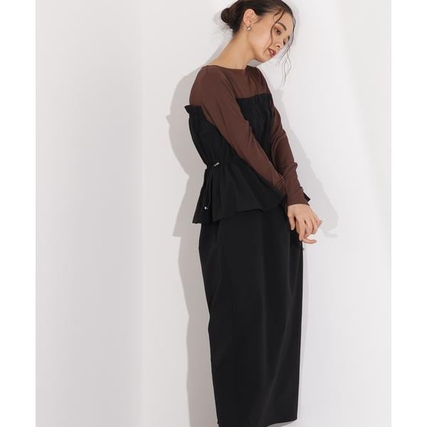 エヌ ナチュラルビューティーベーシック（N．Natural Beauty Basic*）/ドロストコードドッキングワンピース長袖