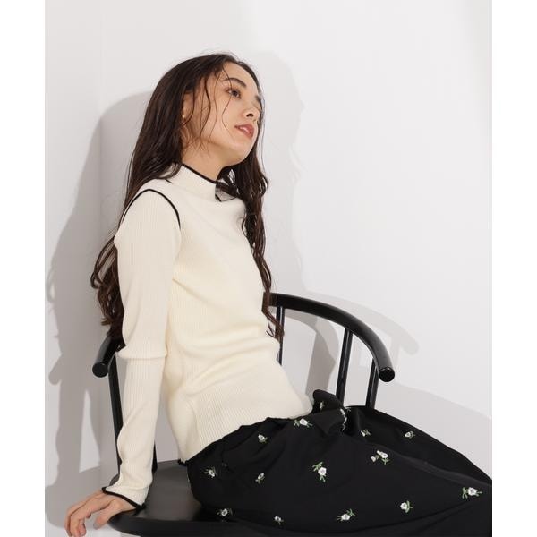 エヌ ナチュラルビューティーベーシック（N．Natural Beauty Basic*）/ラインモックネックニット