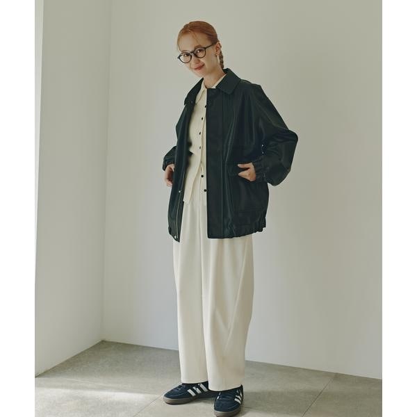 エヌ ナチュラルビューティーベーシック（N．Natural Beauty Basic*）/フェイクレザーステンカラーブルゾン