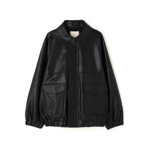 エヌ ナチュラルビューティーベーシック（N．Natural Beauty Basic*）/フェイクレザーステンカラーブルゾン