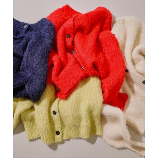 エヌ ナチュラルビューティーベーシック（N．Natural Beauty Basic*）/クルーネックフェザーカーディガン