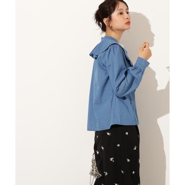 エヌ ナチュラルビューティーベーシック（N．Natural Beauty Basic*）/デニムラッフルブラウス_5