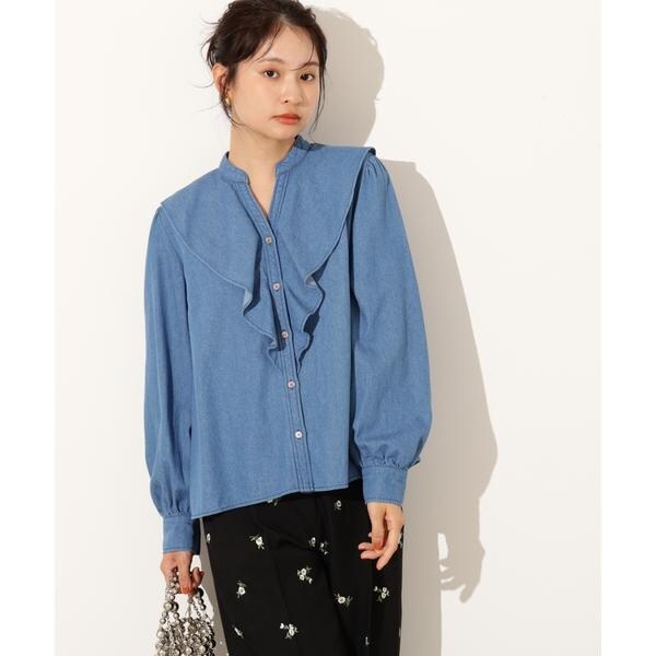エヌ ナチュラルビューティーベーシック（N．Natural Beauty Basic*）/デニムラッフルブラウス_6